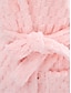Недорогие Женские халаты-Женская флисовая пижама, банный халат, чистый цвет, плюш, повседневный, комфортный, для дома, на каждый день, для сна, фланелевая, теплая толстовка с длинными рукавами, осень-зима, белый, розовый