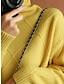 cheap Sweaters-Women&#039;s Pullover Sweater Jumper Turtleneck Cable Knit Acrylic Oversized Fall Winter Regular Outdoor Daily Going out Stylish Casual Soft Long Sleeve Solid Color Black Yellow Camel S M L