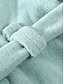 Χαμηλού Κόστους Γυναικείες ρόμπες-γυναικεία φλις χνουδωτή θολή ζεστή πιτζάμες ρόμπα μπουρνούζι καθαρό χρώμα βελούδινο casual comfort σπίτι καθημερινό κρεβάτι κοραλλί φλις κοραλί βελούδο ζεστό πέτο μακρύ μανίκι τσέπη φθινόπωρο χειμώνα