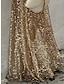 cheap Plain Skirts-Women&#039;s Sparkly Skirt Maxi Skirts Solid Colored Sparkly Party Party Evening Fall &amp; Winter Polyester Elegant Sparkle Golden