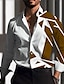 billige grafiske skjorter til mænd-Geometri Afslappet Herre Skjorte udendørs Gade Afslappet / Hverdag Efterår vinter Aftæpning Langærmet Sort Brun S M L Skjorte