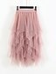 cheap Plain Skirts-Women&#039;s Skirt &amp; Dress Swing Work Skirts Tutu Midi Skirts Layered Tulle Solid Colored Party Halloween Summer Organza Elegant &amp; Luxurious Princess Lolita Tutus Princess Apricot Black White Pink