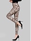 abordables Leggings-Mujer Polainas Fibra de Leche Estampado Alta cintura Longitud total Leopardo naranja Otoño