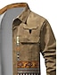 ieftine jachete de cămașă cu imprimeu pentru bărbați-Tribal Bandana Print Epocă Tribal Bărbați Cămașă Jachetă cămașă În aer liber Stradă Casul / Zilnic Toamna iarna Răsfrânt Manșon Lung Maro S M L Cămașă