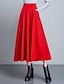 cheap Plain Skirts-Women&#039;s Skirt A Line Swing Midi High Waist Skirts Pocket Solid Colored Street Daily Winter Polyester Elegant Fashion Wine Black Red