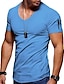 billige Casual T-shirts til mænd-Herre Skjorte T-shirt T-Shirts Grafisk Vanlig V-hals Vandopslæmningstryk Plusstørrelser Afslappet Fitness Kortærmet Tøj Muskel Slim Pasform Bekvem Træning