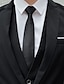 olcso Öltönyök-fekete fehér elefántcsont férfi esküvői öltöny egyszínű 3 részes testre szabott egymellű egygombos 2024