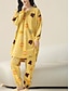 preiswerte Damen Schlafanzüge-Damen-Pyjama-Sets aus Baumwolle, Buchstabe Panda, lässig, bequem, für Zuhause, Bett, atmungsaktiv, Rundhalsausschnitt, Langarm, Pullover, Hosentasche, Herbst, Winter, Weiß, Gelb