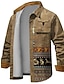 ieftine jachete de cămașă cu imprimeu pentru bărbați-Tribal Bandana Print Epocă Tribal Bărbați Cămașă Jachetă cămașă În aer liber Stradă Casul / Zilnic Toamna iarna Răsfrânt Manșon Lung Maro S M L Cămașă