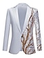 Недорогие Блейзер и куртка-Мужской блейзер с блестками для вечеринки, блестящий пиджак с цветочным принтом, приталенный пиджак для выпускного вечера, черный, розовый, винный, 2024