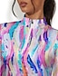 ieftine Colecția de designer-Pentru femei Tricou POLO Albastru Manșon Lung Protecție Solară Topuri Cravată Toamnă Iarnă Vestimenta Golf Doamnelor Haine Ținute Poartă Îmbrăcăminte
