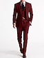 olcso Öltönyök-férfi tweed halszálkás öltöny 3 részes vintage retro molett egyszínű szabott egysoros kétgombos barna bordó sötét sötétzöld ősz/tél 2024