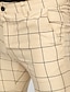 billige Chinos-Herre Bukser kinesisk Chino bukser Lomme Ruter Komfort Pustende utendørs Daglig Ut på byen Mote Fritid Mørk kaki Svart