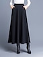 cheap Plain Skirts-Women&#039;s Skirt A Line Swing Midi High Waist Skirts Pocket Solid Colored Street Daily Winter Polyester Elegant Fashion Wine Black Red