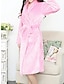billige Selskapskjoler til dame-kvinners fleece pyjamas badekåpe ren farge plysj uformell komfort hjemmeseng spa flanell varm jakkeslag langermet lomme høst vinter hvit rosa