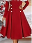 Χαμηλού Κόστους Πάρτι Φορέματα-Γυναικεία Φόρεμα για πάρτυ Κοκτέιλ Φόρεμα κόκκινο φόρεμα Δαντέλα Κουρελού Ώμοι Έξω Μισό μανίκι Μίντι φόρεμα Χριστούγεννα Ρουμπίνι Άνοιξη Χειμώνας