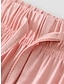 voordelige Nachtkleding voor dames-Dames Pyjama Sets Heldere kleur Casual Comfortabel Huis Bed Modaal Ademend Strakke ronde hals Lange mouw Overhemd Pantalon Herfst Winter Zwart Blozend Roze