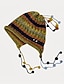 billiga Damhattar-boho färgblock virkad mössa klassisk ihålig dödskallemössa vintage varm öronflik hatt tofsdekor mössor för kvinnor höst &amp; vinter
