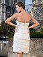 Χαμηλού Κόστους Νυφικά Φορέματα-Παραλία / Προορισμός Φορεματα για γαμο Ίσια Γραμμή Στράπλες Στράπλες Μέχρι το γόνατο Δαντέλα Νυφικά φορέματα Με Σε επίπεδα 2024