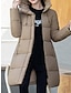 cheap Women&#039;s Puffer&amp;Parka-Women&#039;s Parka Long Puffer Coat Warm Heated Jacket Windproof Winter Coat with Pockets Street Hooded Outerwear Long Sleeve Fall
