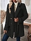 Χαμηλού Κόστους σακάκια sherpa-Γυναικεία Παλτό γούνα Παλτό Αντιανεμικό Διατηρείτε Ζεστό Αργίες Καθημερινά Ρούχα Σαββατοκύριακο Κουμπί Τσέπη Σταυρωτό Πέτο Βίντατζ Καθημερινά Χριστούγεννα Συμπαγές Χρώμα Κανονικό Εξωτερικά ενδύματα