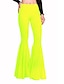 economico leggings svasati-Per donna leggings svasati Con balze Vita alta Lunghezza intera fluorescente verde Autunno