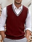 levne pánský pulovrový svetr-vánoční svetr pánský svetr vesta pletený svetr pulovr kabelový pletený obyčejný pletený hladký výstřih zahřej moderní současné denní nošení oblečení oblečení podzim zima bílá červená s m l