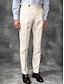 preiswerte Anzughose-Herren Anzughosen Hose Hosen Anzughose Gurkha-Hose Tasche Glatt Komfort Atmungsaktiv Outdoor Täglich Ausgehen Modisch Brautkleider schlicht Schwarz Weiß