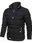 cheap Men&#039;s Downs &amp; Parkas-Men&#039;s Winter Coat Winter Jacket Puffer Jacket Zipper Pocket Polyster Pocket Office &amp; Career Date Casual Daily Regular Fashion Casual Windproof Warm Winter Plain Black Navy Blue Gray Puffer Jacket