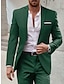 cheap Suits-Black White Ivory Men&#039;s Wedding Suits Solid Colored 2 Piece Tailored Fit Single Breasted One-button 2024
