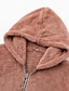 cheap Sherpa Jackets-Women&#039;s Teddy Coat Fleece Sherpa Jacket with Hood Teddy Bear Jacket Windproof Warm Winter Coat Cat Print Comtemporary Stylish Plush Jacket Long Sleeve Pink Dark Green