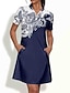 baratos Coleção de designers-Mulheres vestido de golfe Preto Manga Curta Proteção Solar Vestidos Estampado Cashemere Roupas femininas de golfe, roupas, roupas, roupas