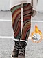 billige grafiske bunde-dame fleece forede leggings varme fuld længde vinter leggings print høj elasticitet medium talje mode strømpebukser halloween billede farve 21 billede farve 34 s m vinter