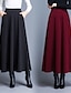 cheap Plain Skirts-Women&#039;s Skirt A Line Swing Midi High Waist Skirts Pocket Solid Colored Street Daily Winter Polyester Elegant Fashion Wine Black Red