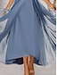 Χαμηλού Κόστους Ρομαντικά Δαντελένια Φορέματα-Γυναικεία Φόρεμα Φόρεμα για πάρτυ Κοκτέιλ Φόρεμα Δαντέλα Κουρελού Λαιμόκοψη V 3/4 Μήκος Μανικιού Μίντι φόρεμα Διακοπές Θαλασσί Άνοιξη Χειμώνας