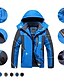 billiga Sportjacka-Herr Hoodiejacka Vandringsjacka Skidjacka Regnjacka Utomhus Dagliga kläder Varm Dragkedja Ficka Vinter Färgblock Mode Streetwear Huva Normal Svart Rubinrött Blå Armégrön Grå Jacka