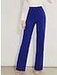 זול מכנסי שמלה לנשים-שמלת נשים מכנסי עבודה מכנסיים באורך מלא בגזרה גבוהה מיקרו אלסטי מותן גבוה אופנה משרד בגדי רחוב שחור כחול ס מ&#039; חורף סתיו סתיו