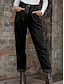 baratos Calças de mulher-Calças femininas calças de veludo em linha reta comprimento total veludo moda streetwear diário arroz branco preto m l outono inverno