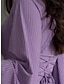 cheap Plain Work Dresses-Women&#039;s Work Dress Casual Dress A Line Dress Fashion Winter Dress Daily Flared Sleeve Long Dress Maxi Dress Patchwork Crew Neck Long Sleeve Plain Regular Fit Black Pink Purple Fall Winter S M L XL