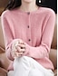 cheap Cardigans-Women&#039;s Cardigan Sweater Jacket Crew Neck Cable Knit Polyester Button Knitted Fall Winter Regular Outdoor Valentine&#039;s Day Daily Streetwear Stylish Casual Long Sleeve Pure Color Pink Red Orange S M L