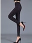 baratos Leggings de mulher-Mulheres Leggings Imprimir Cintura Média Comprimento total Listras em preto e branco Outono