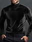 billiga Casual T-shirts för män-Herr T-shirt T-shirt i sammet T-tröja Långärmad tröja Slät Polokrage Gata Semester Långärmad Sammet Kläder Mode Designer Grundläggande