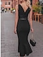 זול שמלות מסיבה-בגדי ריקוד נשים שמלה שחורה השמלה המפלגה שמלת קוקטייל Ruched צווארון עגול קצר ללא שרוולים שמלת מידי יום הולדת חופשה שחור חורף