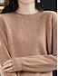 cheap Sweaters-Women&#039;s Pullover Sweater Jumper Crew Neck Ribbed Knit Polyester Knitted Fall Winter Regular Outdoor Home Daily Fashion Streetwear Casual Long Sleeve Solid Color Cherry Red Shrimp Pink Avocado Green S