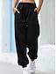 abordables pantalon cargo femme-Femme Joggings Pantalon Coton Taille haute Toute la longueur Noir Automne
