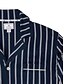 billiga Pyjamas-Herr Vardagsklädsel Sovkläder Pyjamas set Pyjamastopp och byxa 2 delar Rand Stylish Ledigt Komfort Hem Dagligen Bomullsblandning Komfort Kavajslag Långärmad Skjorta Byxa Snörning Elastisk midja