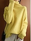 tanie Swetry-Damskie Sweter sweter Golf Kable Robić na drutach Akryl Ponadgabarytowych Jesień Zima Regularny Na zewnątrz Codzienny Wyjściowe Elegancki Codzienny Miękkie Długi rękaw Jednokolorowe Czarny Żółty
