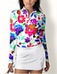 baratos Roupas de golfe feminino-Mulheres Camisa polo de caminhada Rosa claro Manga Longa Proteção Solar Blusas Floral Outono Inverno Roupas femininas de golfe, roupas, roupas, roupas