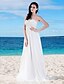 cheap Wedding Dresses-Beach Wedding Dresses A-Line Strapless Sleeveless Floor Length Chiffon Bridal Gowns With Sash / Ribbon Ruched 2024