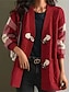 cheap Cardigans-Women&#039;s Cardigan Sweater Jacket V Neck Cable Knit Acrylic Pocket Fall Winter Regular Outdoor Valentine&#039;s Day Daily Stylish Casual Soft Long Sleeve Plaid Red Navy Blue Green S M L